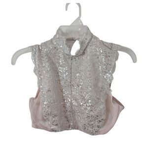 Victoria's Secret Dream Angels Pink & Silver Metallic Unlined High Neck Demi Bra